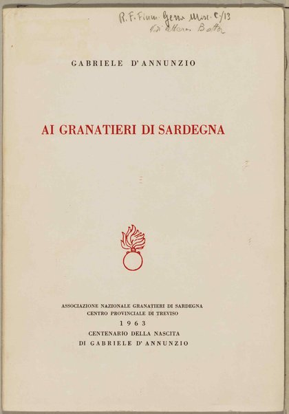 Ai granatieri di Sardegna